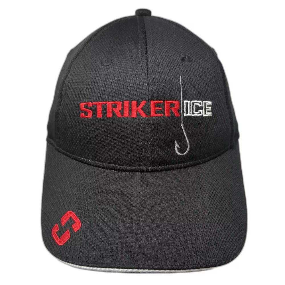 Striker Ice Fishing Hook Logo Black Baseball Cap One Size Adjustable Hat OSFM